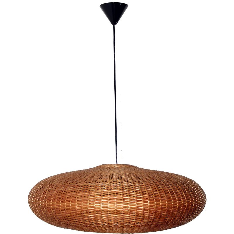 DECO MIMBRE - Lámpara de colgar Mimbre Circular Café