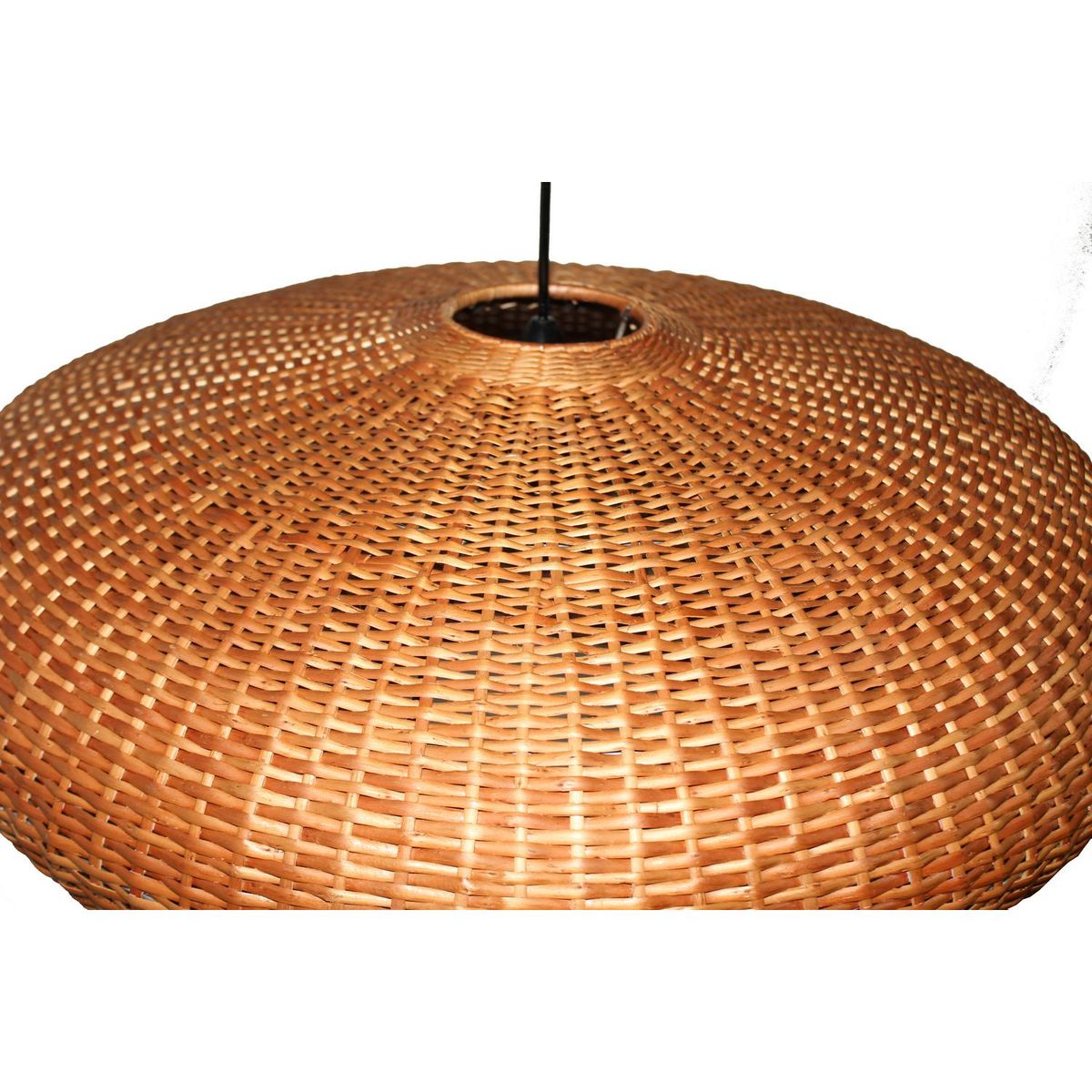 DECO MIMBRE - Lámpara Colgante Circular Mimbre Café