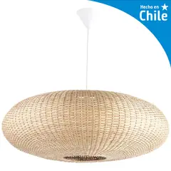 DECO MIMBRE - Lámpara Colgante Circular Mimbre Blanco