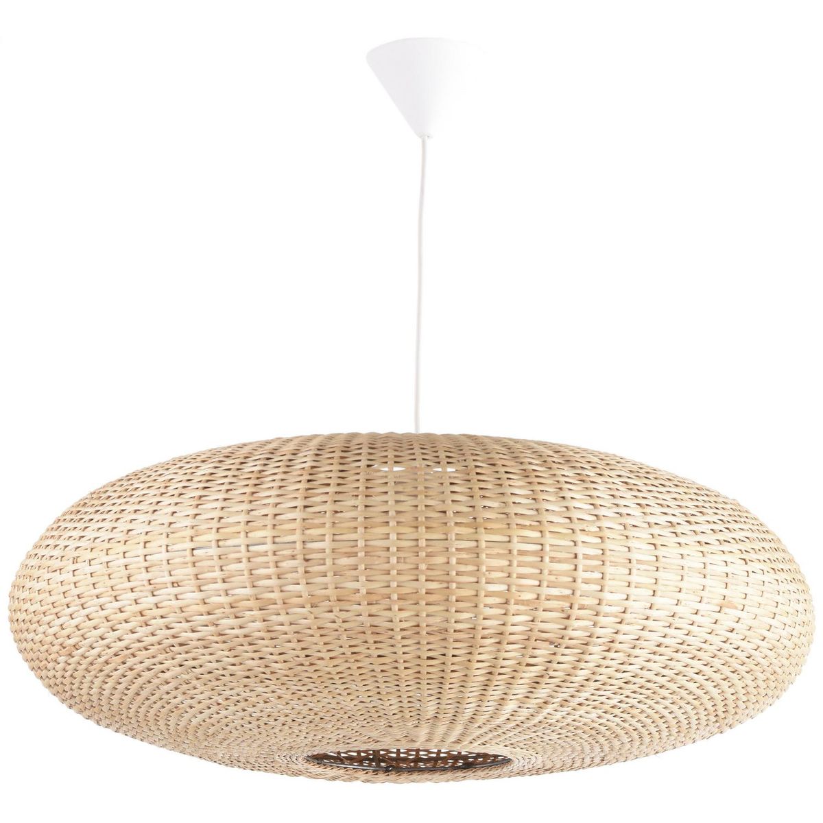 DECO MIMBRE - Lámpara Colgante Circular Mimbre Blanco