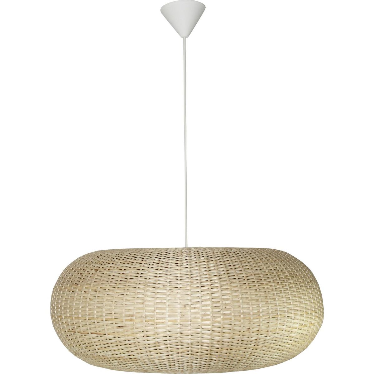 DECO MIMBRE - Lámpara Colgante Circular II Mimbre Blanco