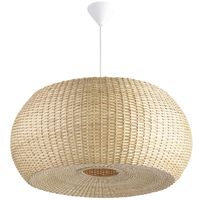 Lámpara Colgante Donut Mimbre Blanco