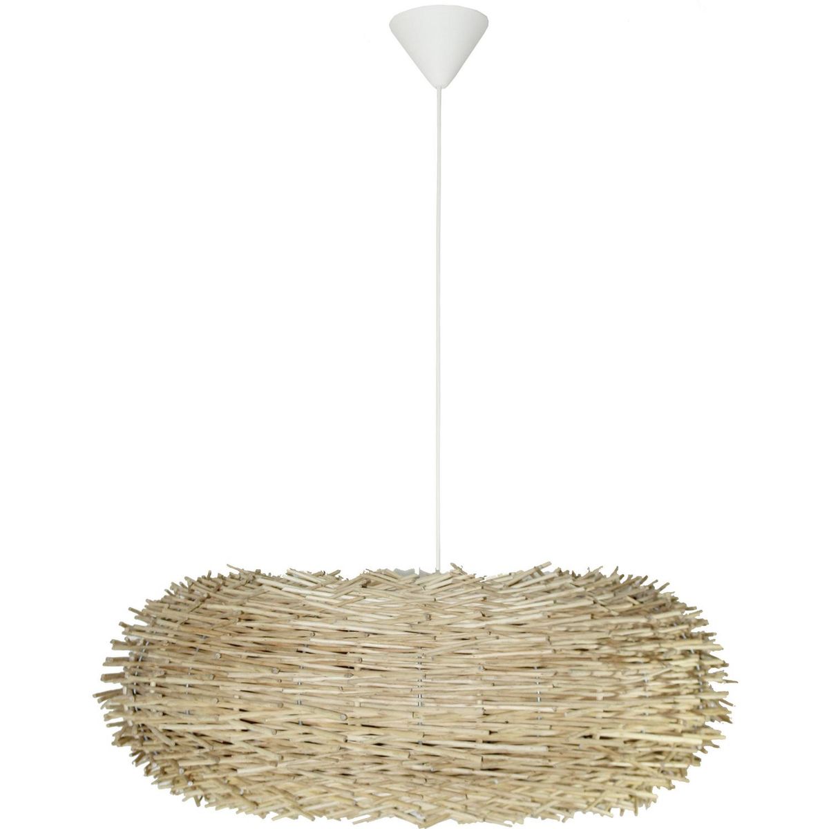 DECO MIMBRE - Lámpara Colgante Erizo Mimbre Beige