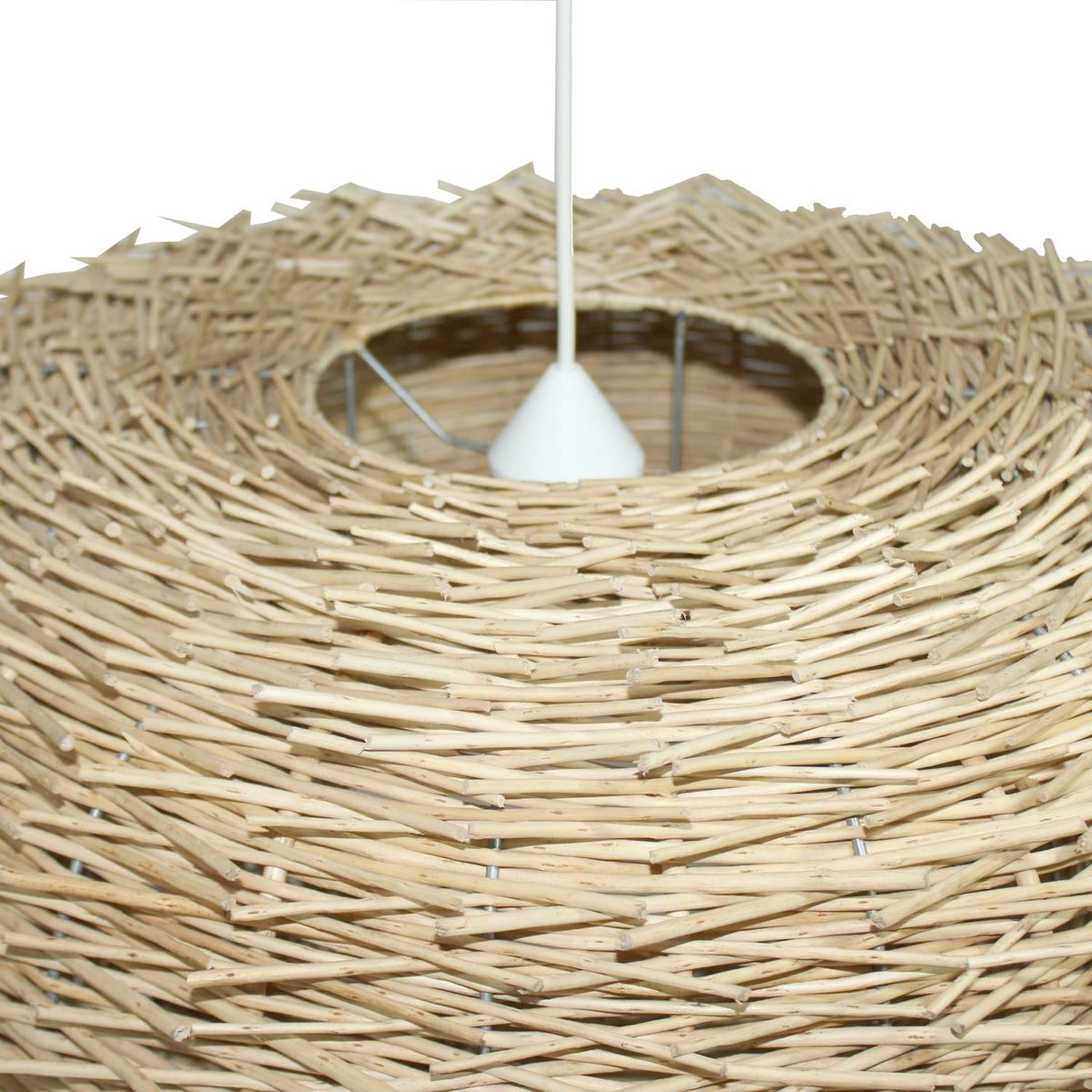 DECO MIMBRE - Lámpara Colgante Erizo Mimbre Beige