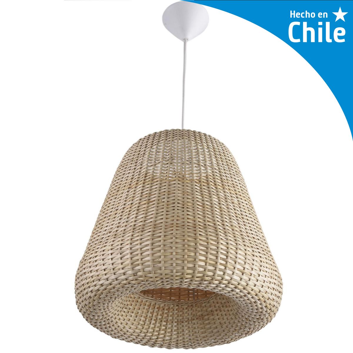 Lámpara Colgante Diamante II Mimbre Blanco, marca DECO MIMBRE - Foto Principal