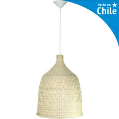 DECO MIMBRE - Lámpara Colgante Campana II Mimbre Blanco