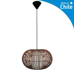 DECO MIMBRE - Lámpara Colgante Globo Mimbre Café