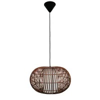 Lámpara Colgante Globo Mimbre Café