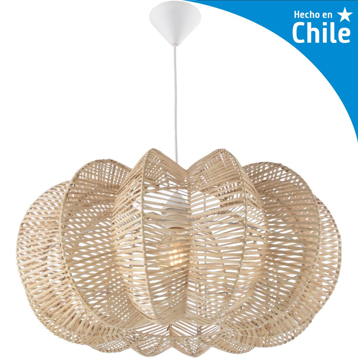 DECO MIMBRE - Lámpara de Colgar Mimbre Zapallo