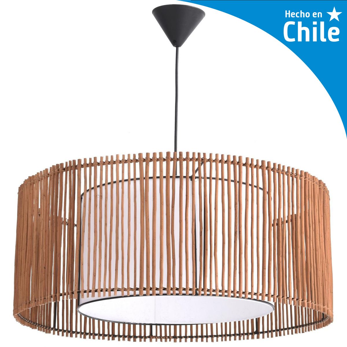 DECO MIMBRE - Lámpara Colgante Catalina Mimbre Café