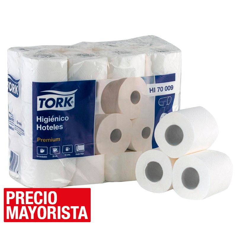 TORK - Papel Higiénico Premium Doble hoja 24 Rollos x 20 m