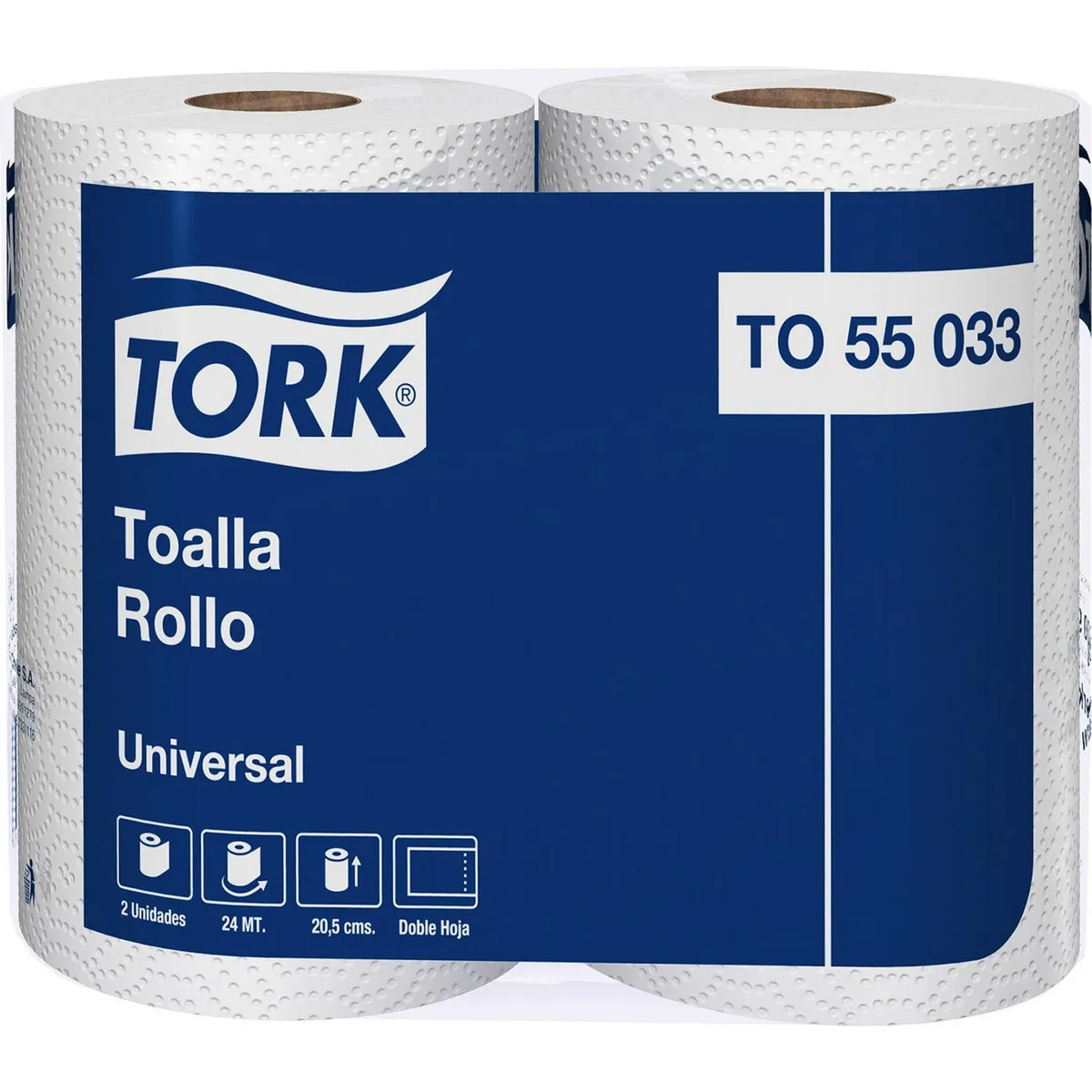 TORK - Toalla de Rollo Tork Universal Doble Hoja 2 Rollos 24 metros