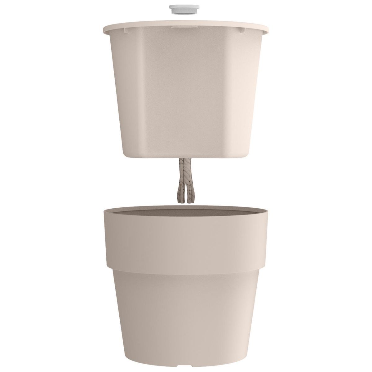 OU - Macetero Autorregante de Plástico 15x15 cm Beige