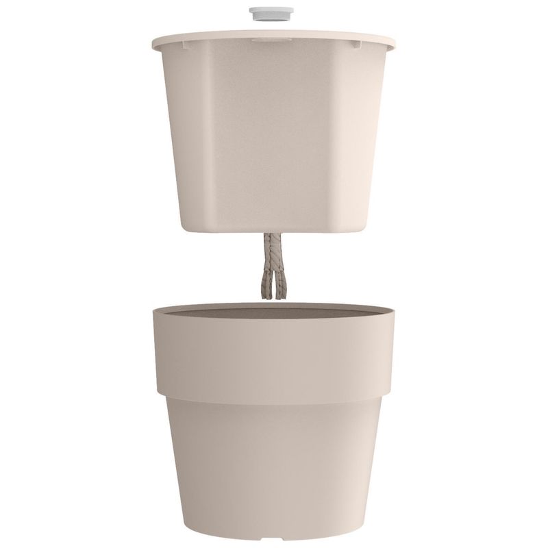 OU - Macetero autorriego 16x15 cm beige