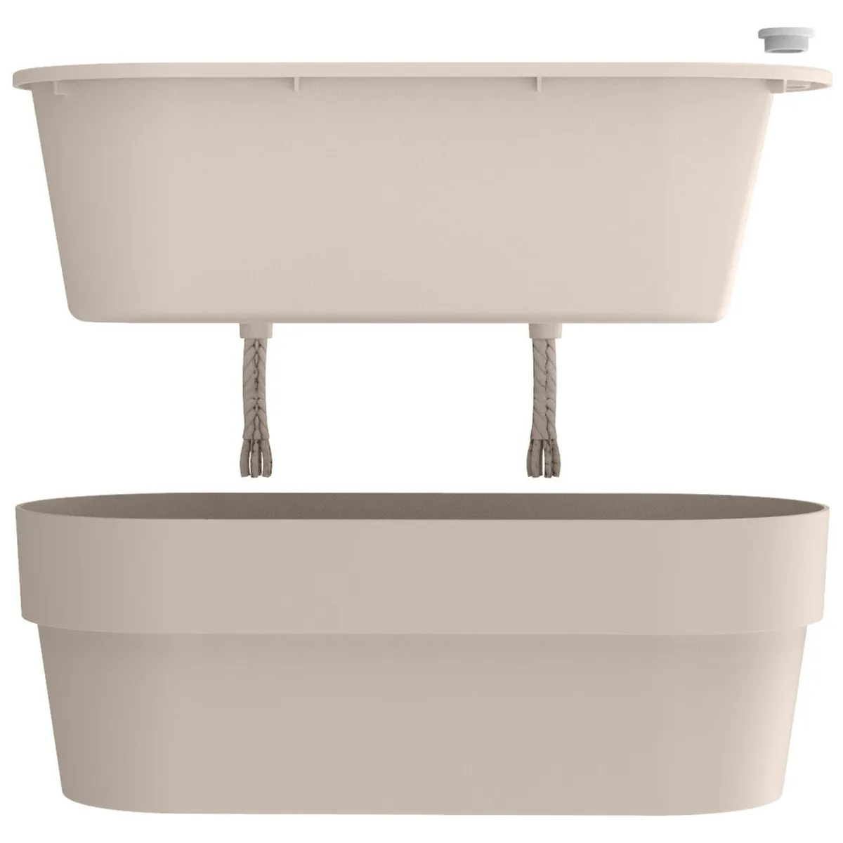 OU - Jardinera Autorregante de Plástico 12x12 cm Beige