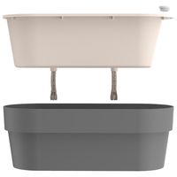 Jardinera Autorregante de Plástico 29x11 cm Gris