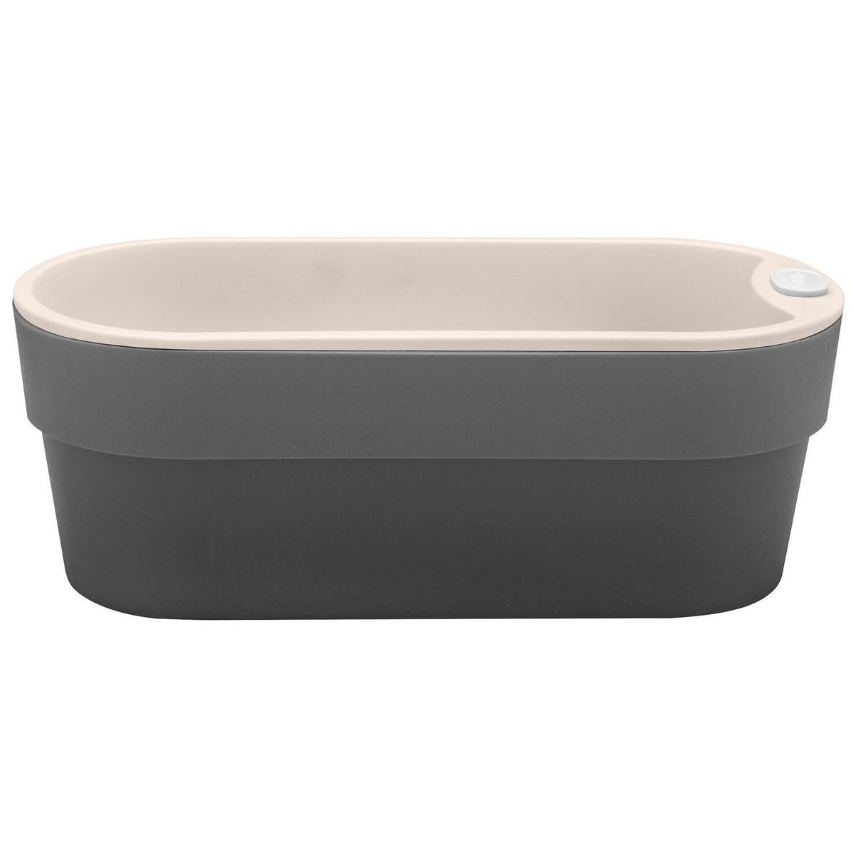 OU - Jardinera Autorregante de Plástico 29x11 cm Gris