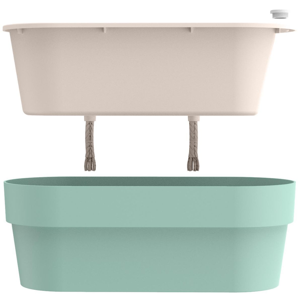 OU - Jardinera Autorregante de Plástico 29x11 cm Verde