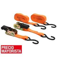AUTOSTYLE - Set de correas metal 5 m 2 unidades naranjo