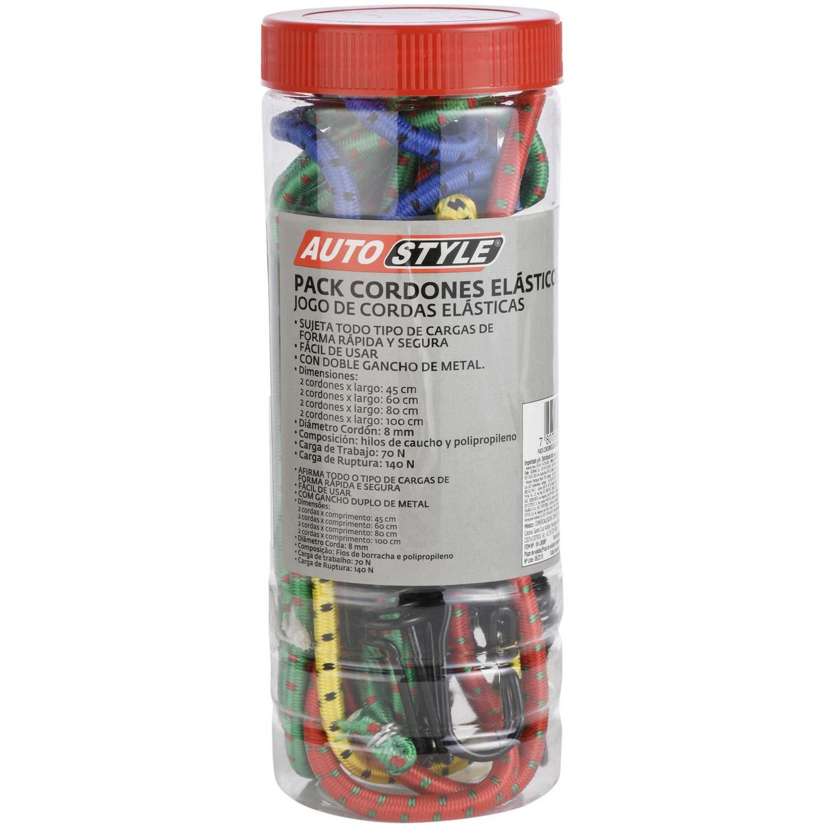 AUTOSTYLE - Set de pulpos metal 45 cm 8 unidades