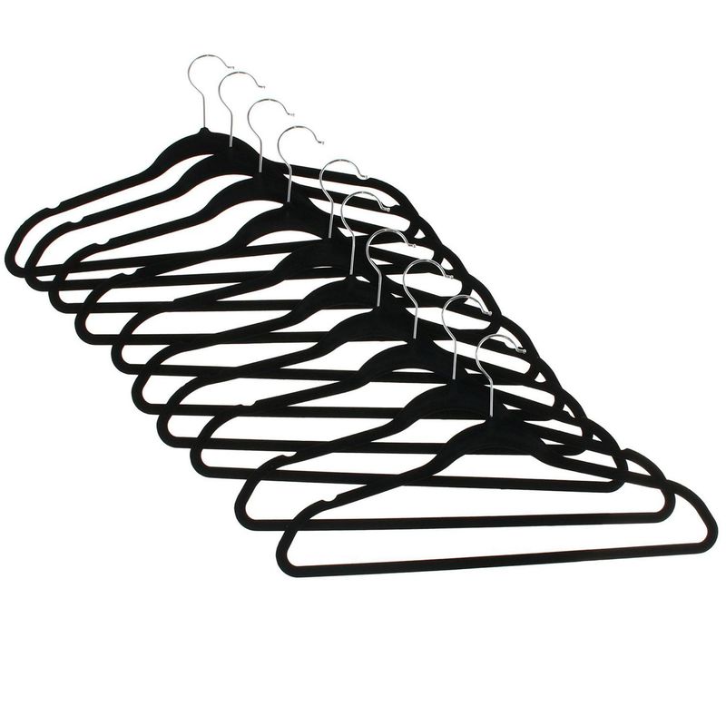 JUST HOME COLLECTION - Set de Colgadores 10 Unidades ABS Negro