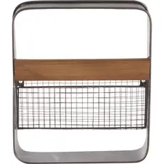 JUST HOME COLLECTION - Repisa con Rejilla Metal 1 Nivel(es) 9.5x37x31.5 cm Café