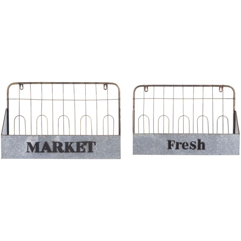 JUST HOME COLLECTION - Set de Repisas Metal 1 Nivel(es) 31x44x18 cm Gris