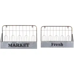 JUST HOME COLLECTION - Set de Repisas Metal 1 Nivel(es) 31x44x18 cm Gris