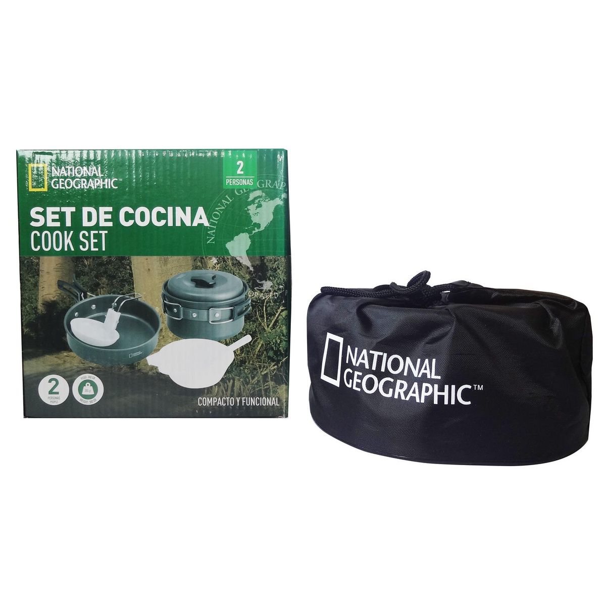 NATIONAL GEOGRAPHIC - Set de Ollas para Camping 2 Personas Metal 9 Pieza(s)