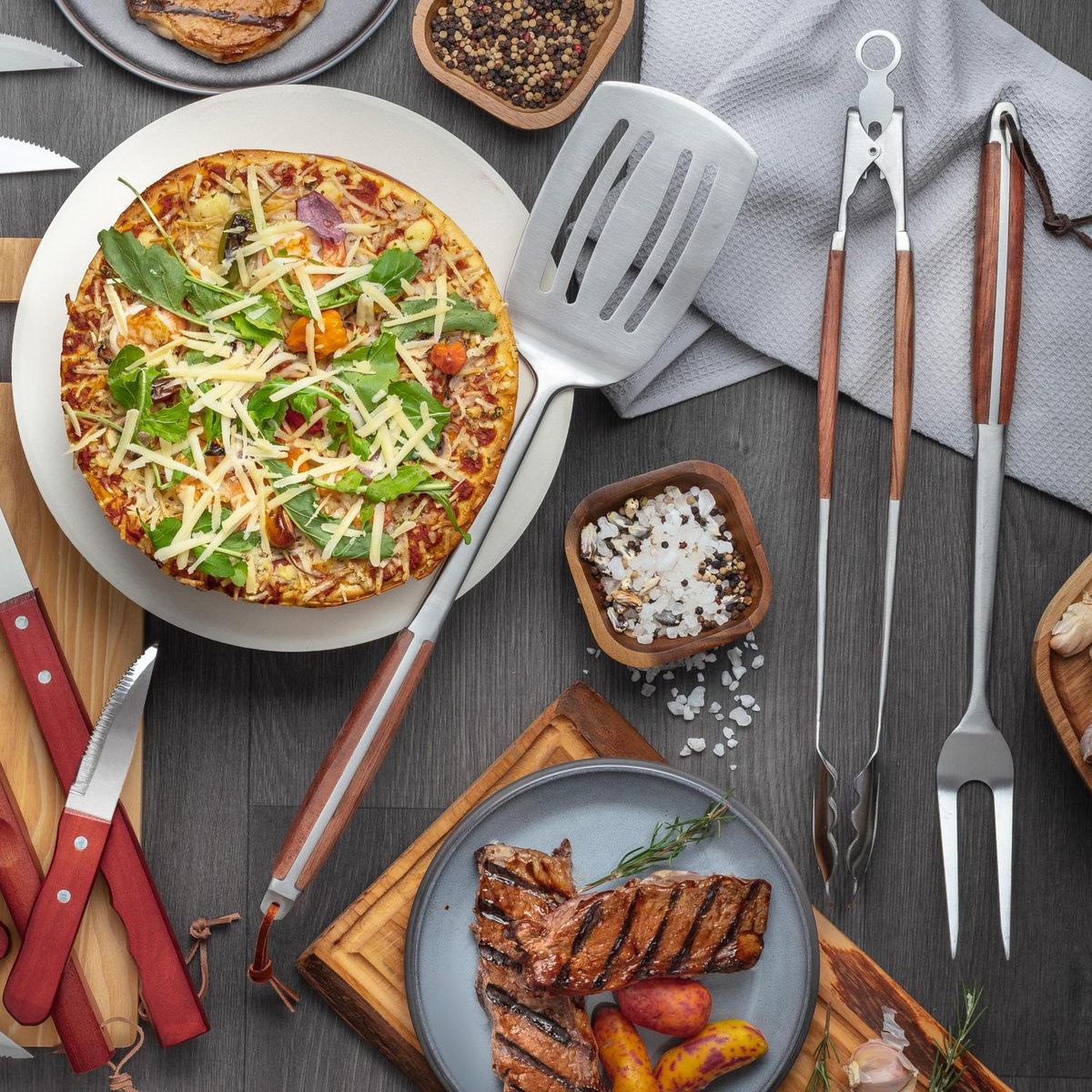 MR BEEF - Pinzas para parrilla acero inoxidable