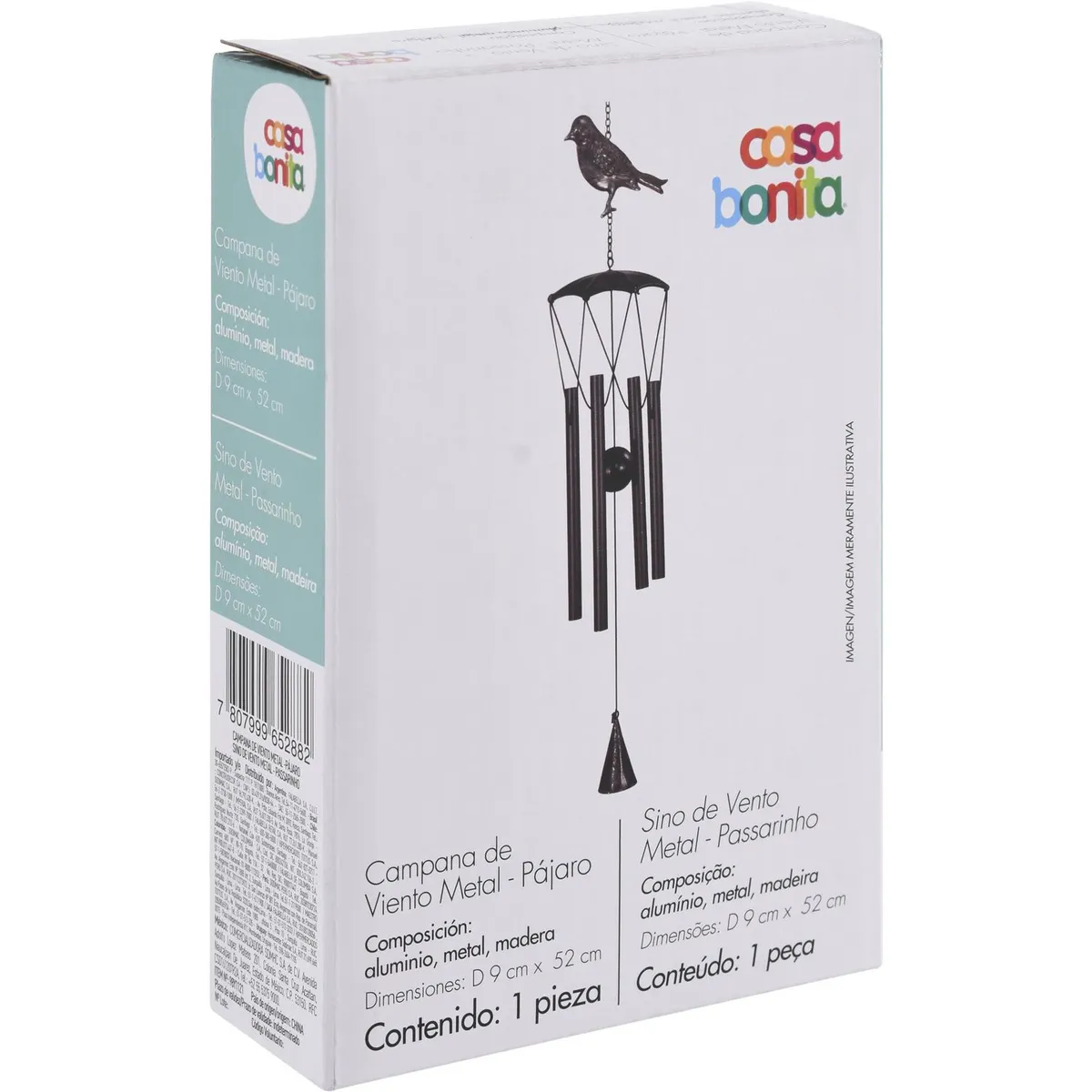 CASA BONITA - Campana de viento pájaro metal