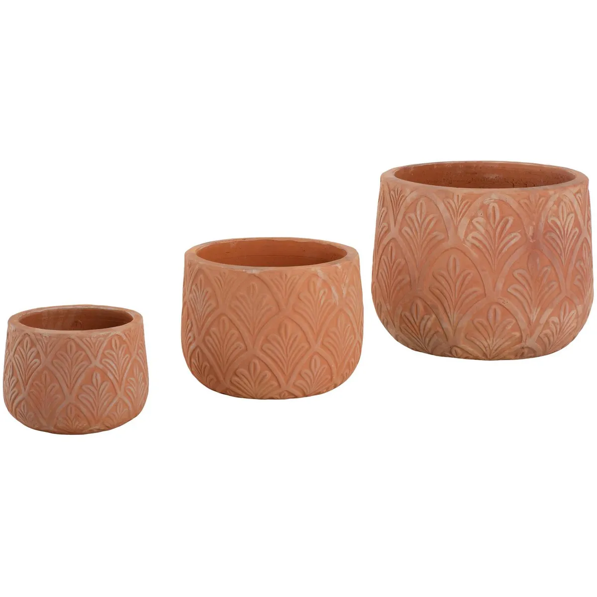 JUST HOME COLLECTION - Set 3 Maceteros de Arcilla Hanoi