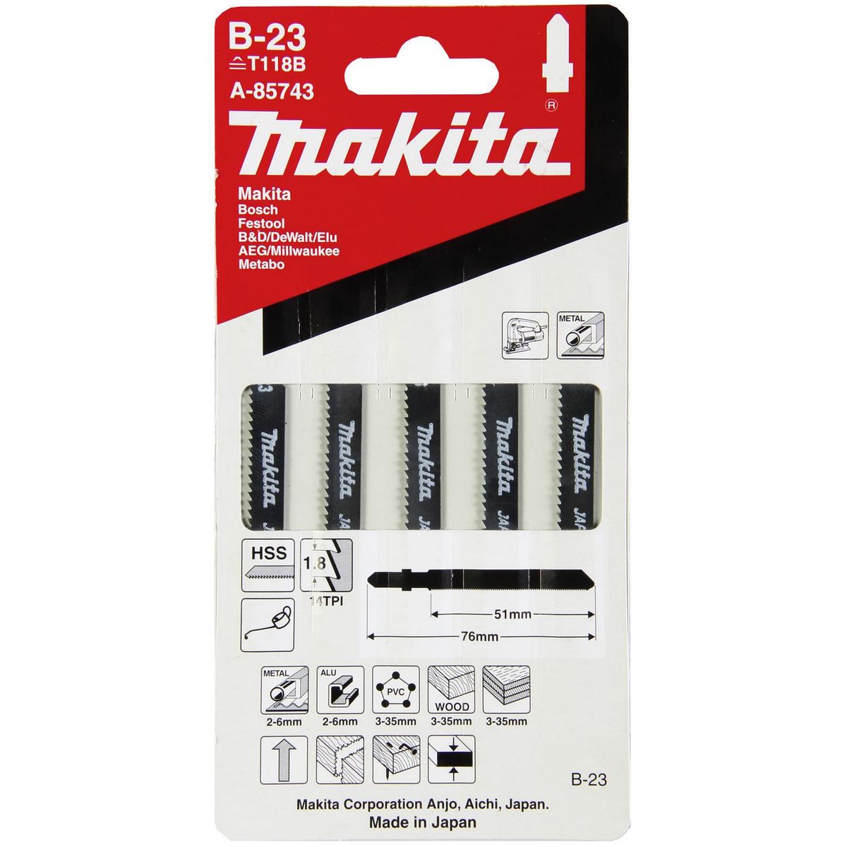 MAKITA - Hoja para sierra caladora 76 mm