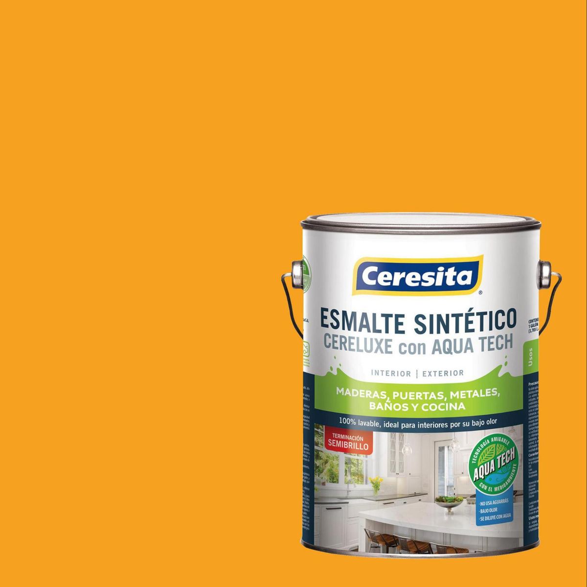 CERESITA - Esmalte Sintético Galón 1 galón(es) Semibrillante Amarillo 