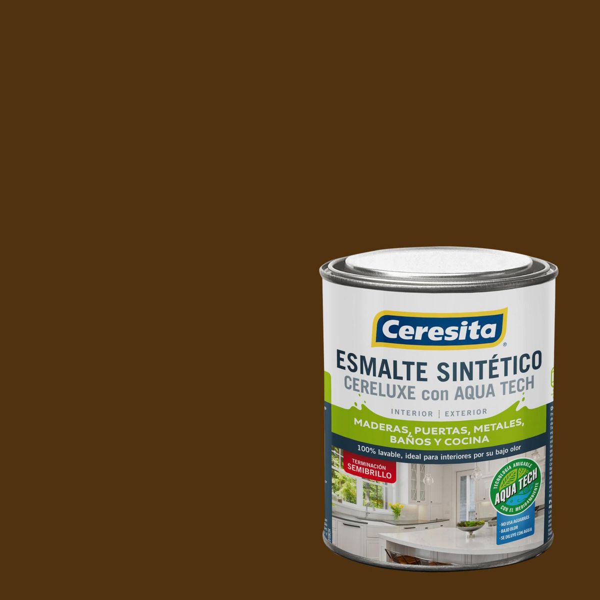 CERESITA - Esmalte Sintético Semibrillante 0.25 galón(es) Café 