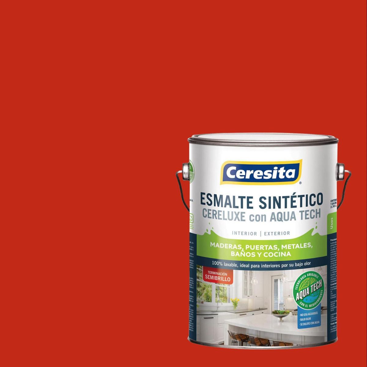 CERESITA - Esmalte Sintético Galón 1 galón(es) Semibrillante Rojo Bermellón 
