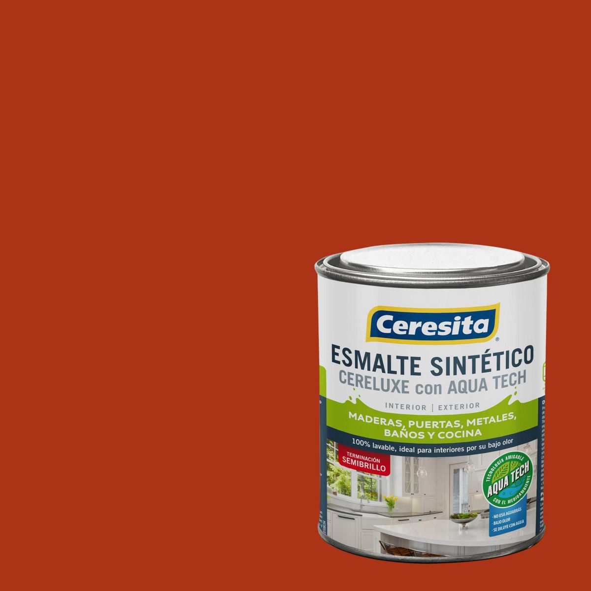 CERESITA - Esmalte Sintético Semibrillante 0.25 galón(es) Rojo Bermellón 