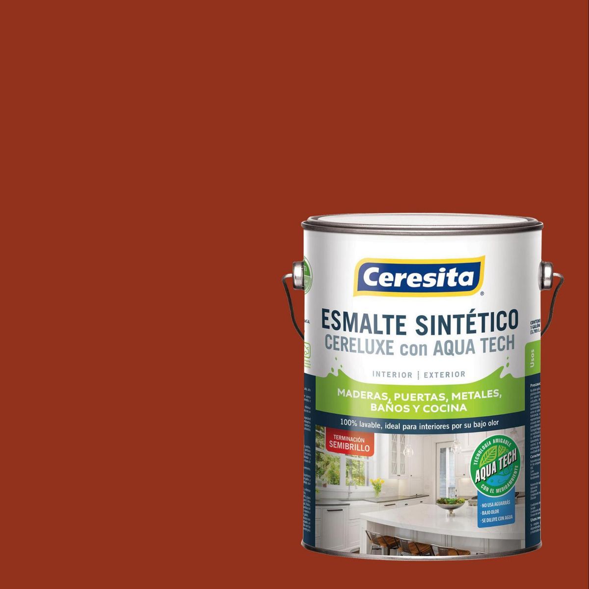 CERESITA - Esmalte Sintético Semibrillante 1 galón(es) Café Ladrillo 