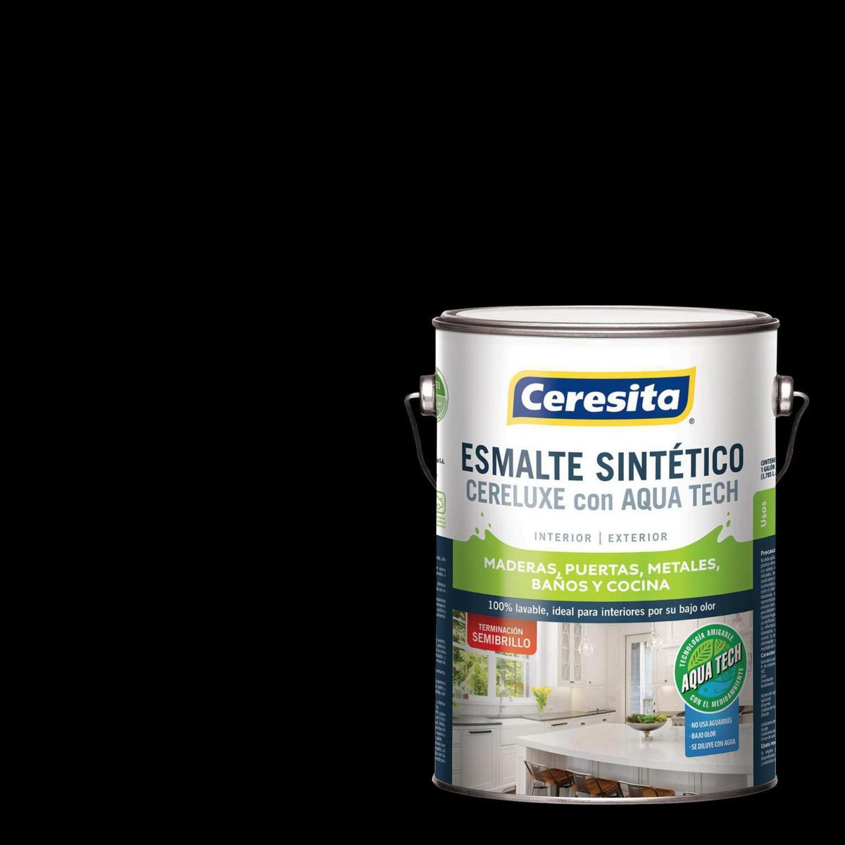 CERESITA - Esmalte Sintético Semibrillante 1 galón(es) Negro Negro 