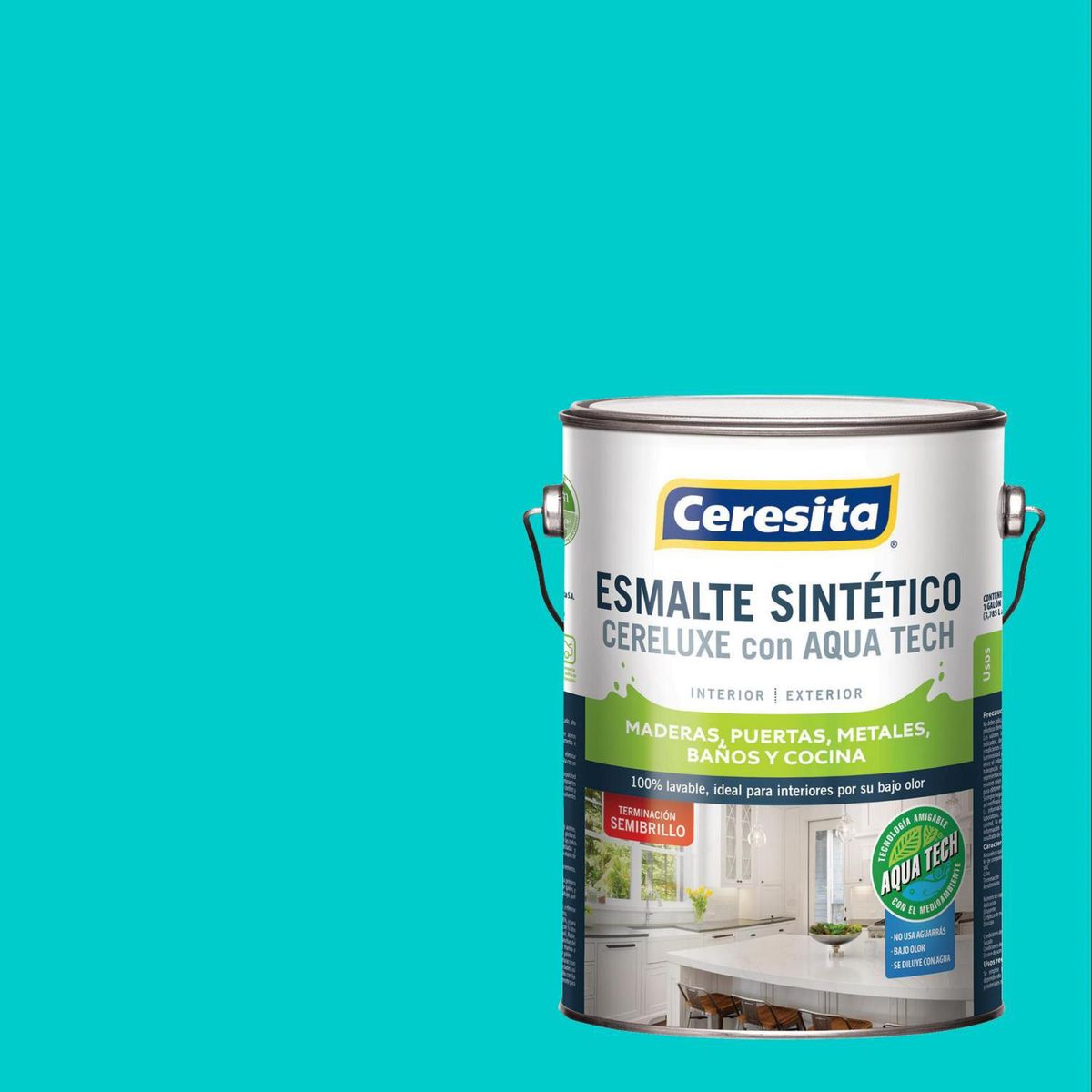 CERESITA - Esmalte Sintético Galón 1 galón(es) Semibrillante Celeste Calipso 