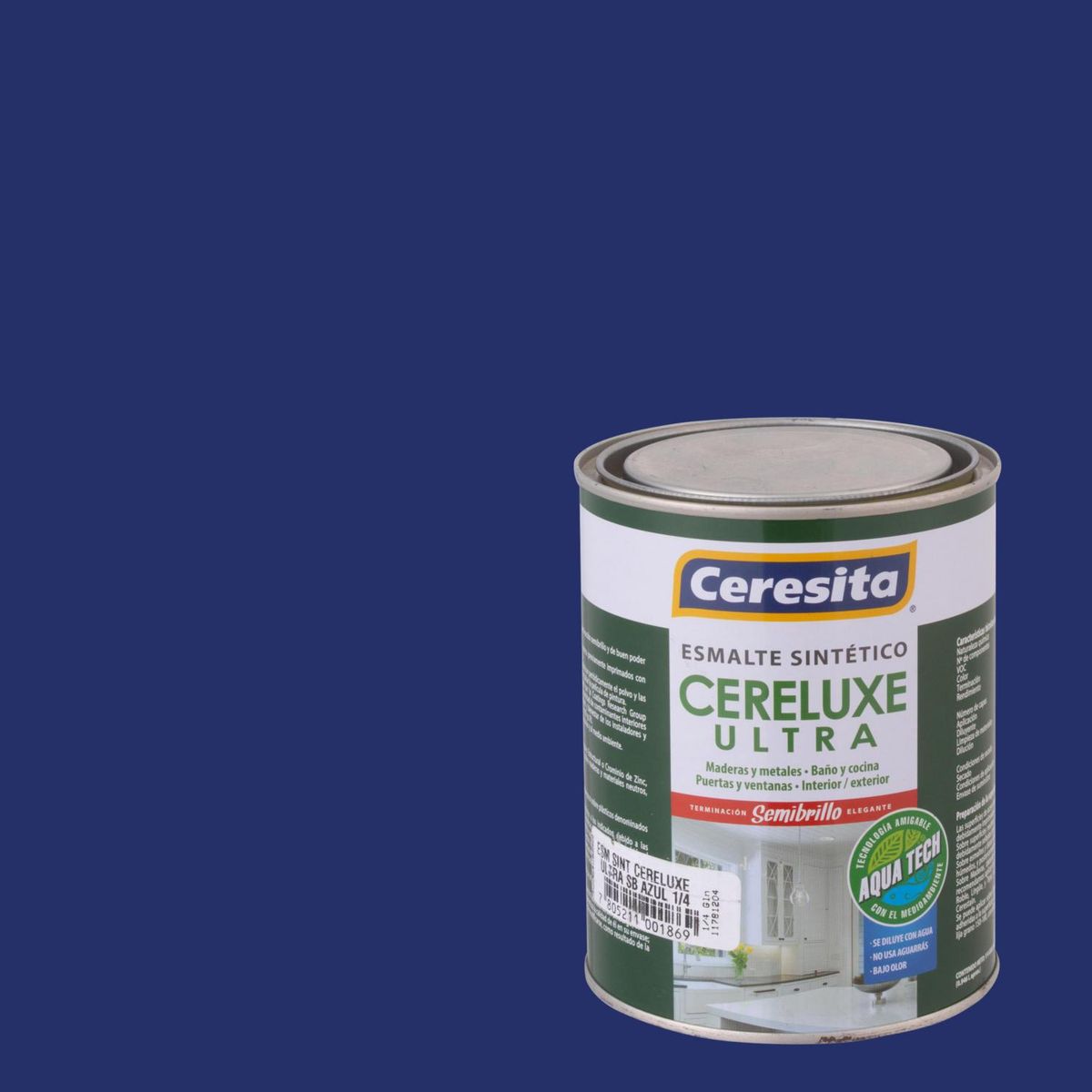 CERESITA - Esmalte Sintético Tarro 0.25 galón(es) Semibrillante Azul 