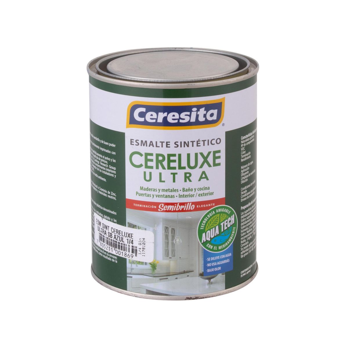 CERESITA - Esmalte Sintético Tarro 0.25 galón(es) Semibrillante Azul 