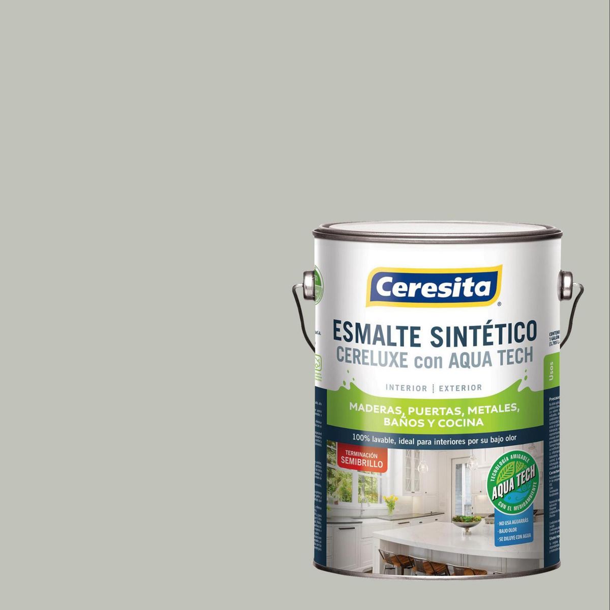 CERESITA - Esmalte Sintético Galón 1 galón(es) Semibrillante Gris Perla 