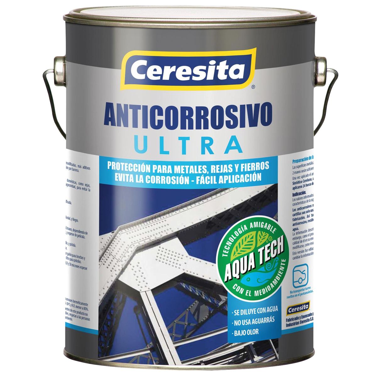 CERESITA - Anticorrosivo Aquatech Lata 1 galón(es) Mate Rojo