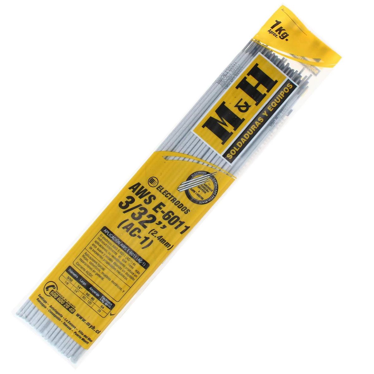 M & H - Electrodo 6011 3/32" 1 kg