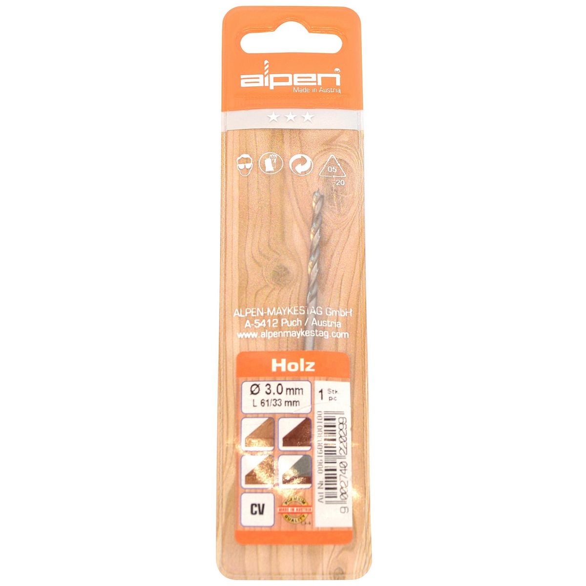 ALPEN - Broca para madera 3 mm