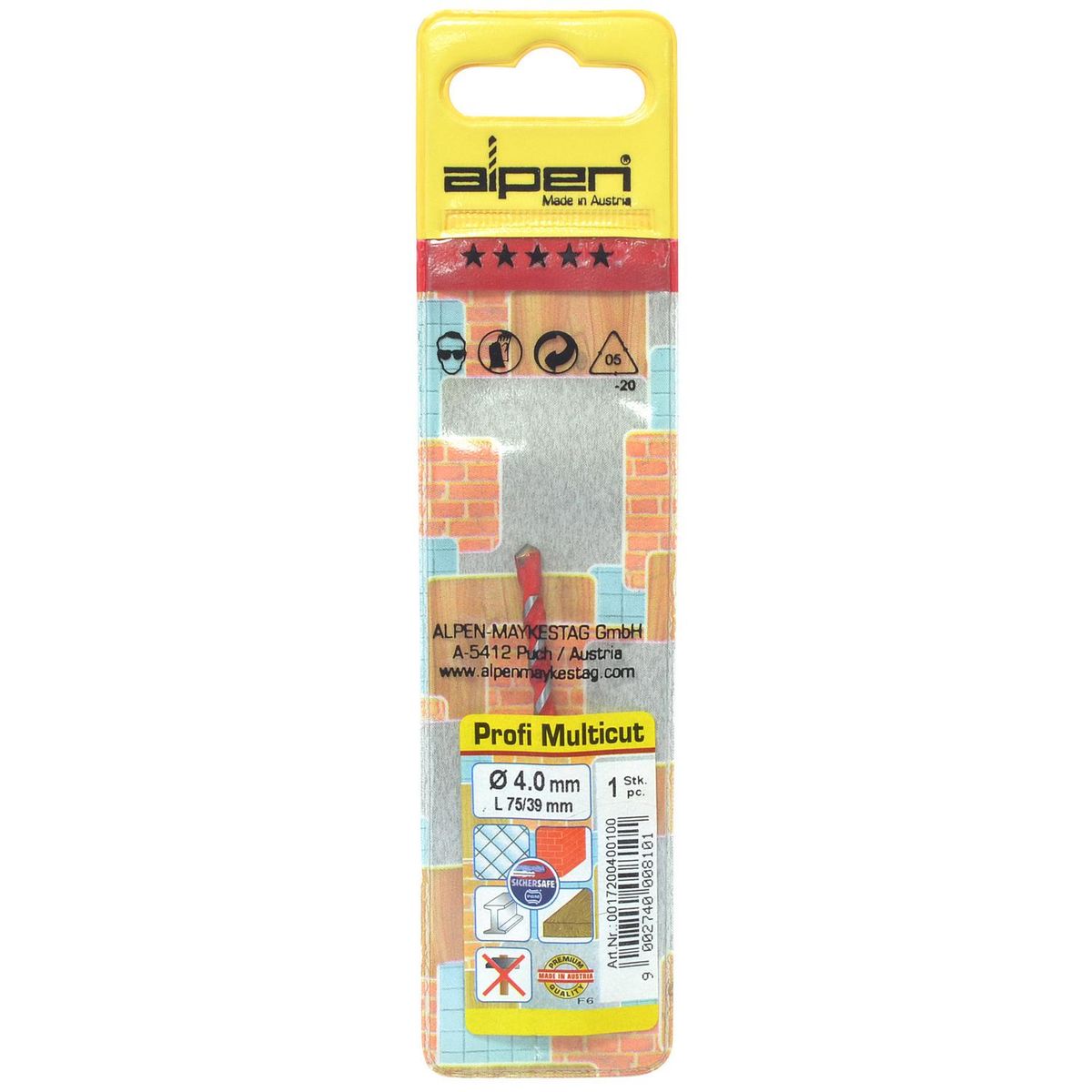 ALPEN - Broca MULTICUT 4 mm ALPEN (MULTIUSO)