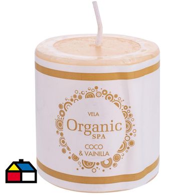Vela cilndrica coco vainilla 6x6 cm amarillo