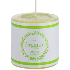 ORGANIC - Vela cilíndrica verbena fresias 6x6 cm verde claro