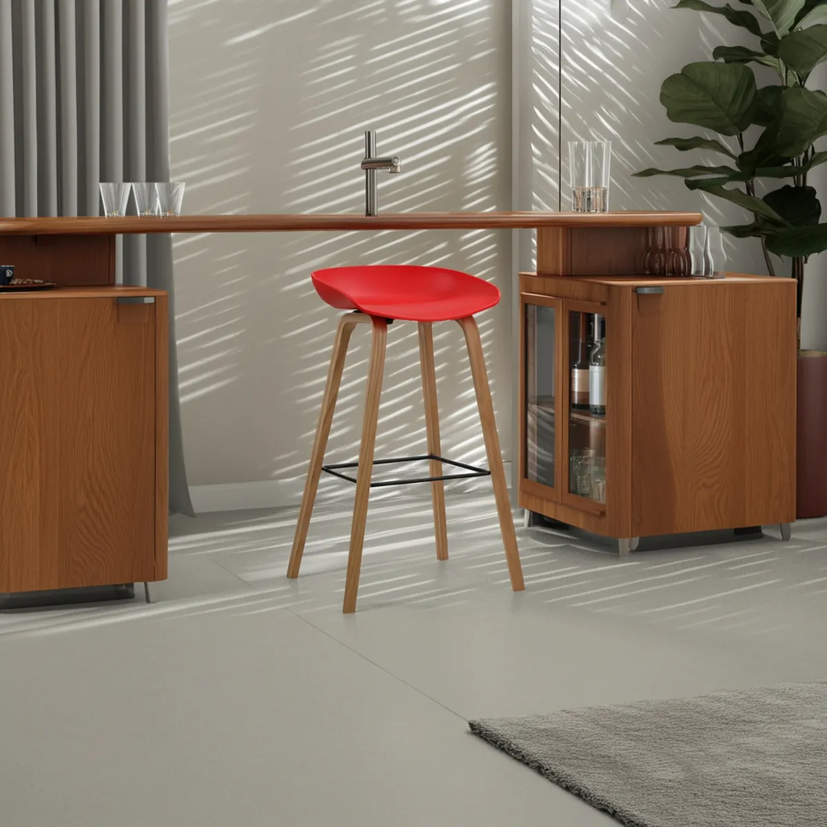 JUST HOME COLLECTION - Taburete Bruno Rojo 85x52x40 cm